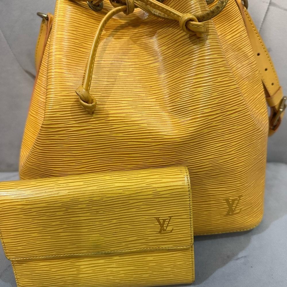 Louis Vuitton Epi Petit Noe Shoulder Bag Tassili Wallet And Bag Bundle